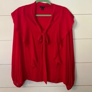 Ann Taylor sheer red blouse